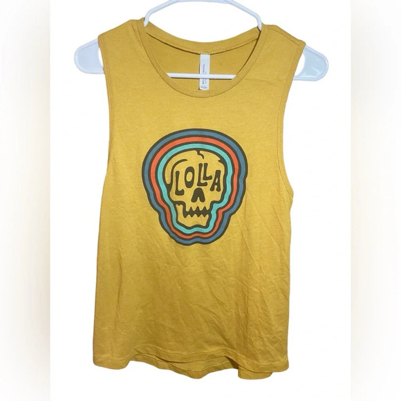 Tops - Lollapalooza 2021 Lineup Tank size S -Mustard